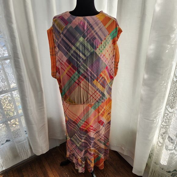 NWOT Free People Haut Long Gone Sailing Maxi Top Large L Boho Plaid - Picture 8 of 13